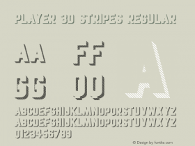 Player 3D Stripes Regular Version 1.000 Font Sample
