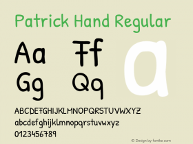 Patrick Hand Regular Version 1.000图片样张