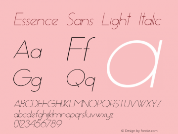 Essence Sans Light Italic Version 1.003 2013图片样张