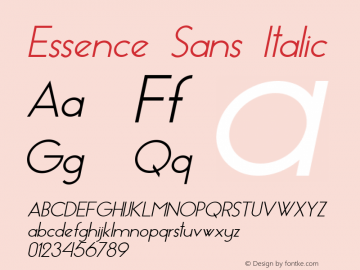 Essence Sans Italic Version 1.003 2013图片样张