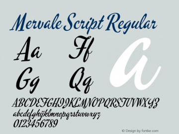 Mervale Script Regular Version 1.000图片样张