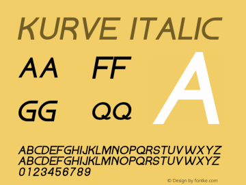 Kurve Italic Version 1.000;PS 001.001;hotconv 1.0.56图片样张