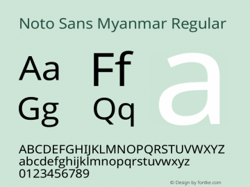 Noto Sans Myanmar Regular Version 1.04图片样张