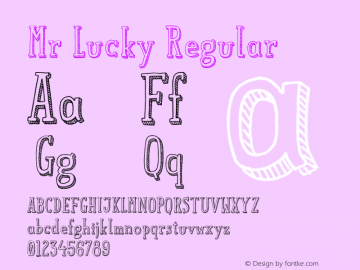 Mr Lucky Regular 1.000 Font Sample