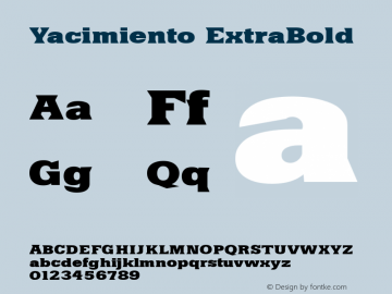 Yacimiento ExtraBold Version 0.019 Font Sample