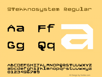 5Tekknosystem Regular Version 1.0 Font Sample