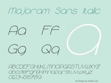 Majoram Sans Italic Version 2.00 - June 17, 2013图片样张