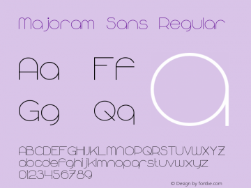 Majoram Sans Regular Version 2.00 - June 17, 2013图片样张