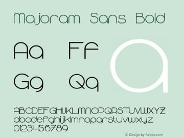 Majoram Sans Bold Version 2.00 - June 17, 2013 Font Sample