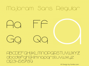 Majoram Sans Regular Version 1.10 April 7, 2015图片样张