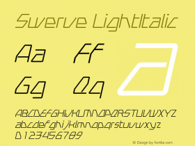 Swerve LightItalic Macromedia Fontographer 4.1.5 12/4/00 Font Sample