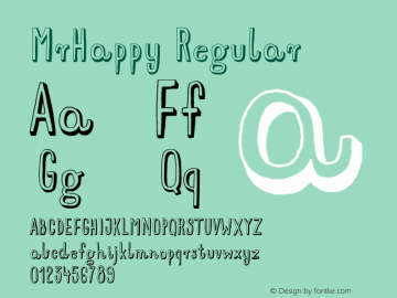 MrHappy Regular 1.000 Font Sample