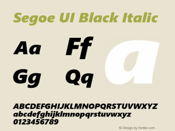 Segoe UI Black Italic Version 2.00图片样张