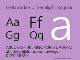 Leelawadee UI Semilight Regular Version 1.05 Font Sample