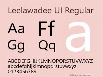 Leelawadee UI Regular Version 1.05 Font Sample