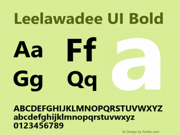 Leelawadee UI Bold Version 5.05 Font Sample