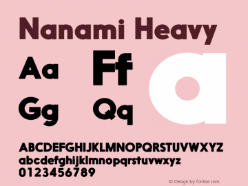 Nanami Heavy Version 1.000 Font Sample