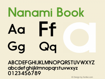 Nanami Book Version 1.000 Font Sample