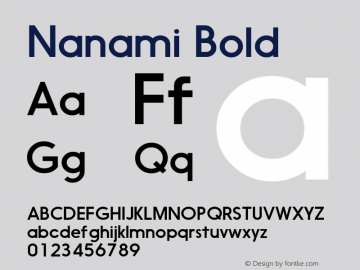 Nanami Bold Version 1.003;com.myfonts.easy.thinkdust.nanami.book.wfkit2.version.458q Font Sample