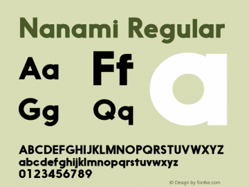 Nanami Regular Version 1.003;com.myfonts.easy.thinkdust.nanami.bold.wfkit2.version.458s Font Sample
