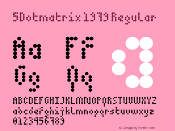 5Dotmatrix 1979 Regular Version 1.0 Font Sample