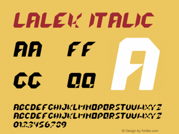 lalek Italic Version Version 1.000 2013 i Font Sample