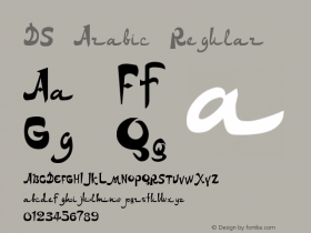 DS Arabic Regular Version 1.1; 1999 Font Sample