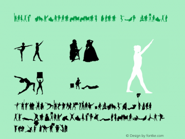 Human Silhouettes Free Two Regular Version 1.000 2013 initial release Font Sample