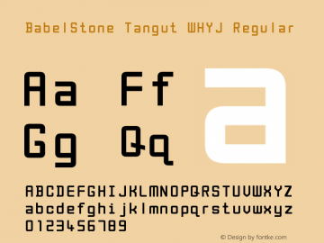 BabelStone Tangut WHYJ Regular Version 2.001 Font Sample