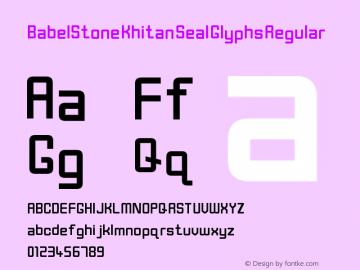 BabelStone Khitan Seal Glyphs Regular Version 1.002 Font Sample