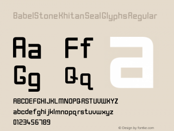 BabelStone Khitan Seal Glyphs Regular Version 1.003 November 6, 2013 Font Sample