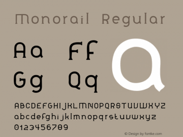 Monorail Regular Version 001.000 Font Sample