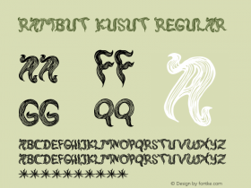 rambut kusut Regular Version 1.00 June 21, 2013, initial release Font Sample