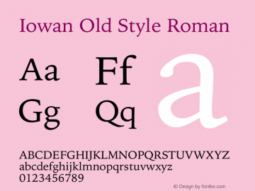 Iowan Old Style Roman 8.0d6e2 Font Sample