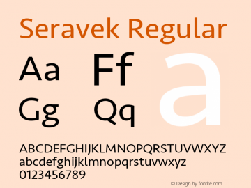 Seravek Regular 8.0d5e1 Font Sample