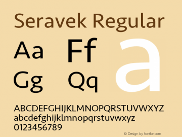 Seravek Regular 9.0d3e1 Font Sample