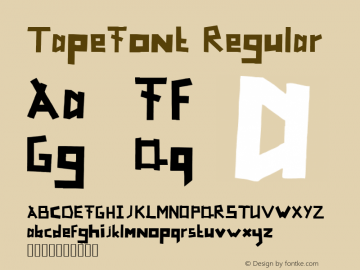 TapeFont Regular Version 1.0 Font Sample