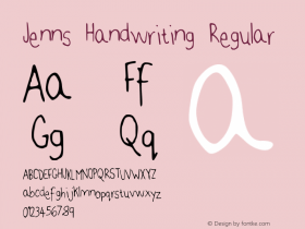 Jenns Handwriting Regular Version 001.000 Font Sample