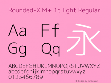 Rounded-X M+ 1c light Regular Version 1.059.20150529图片样张