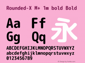 Rounded-X M+ 1m bold Bold Version 1.058.20140812 Font Sample