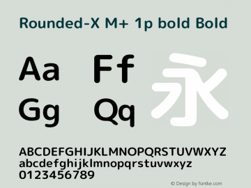 Rounded-X M+ 1p bold Bold Version 1.058.20140226 Font Sample