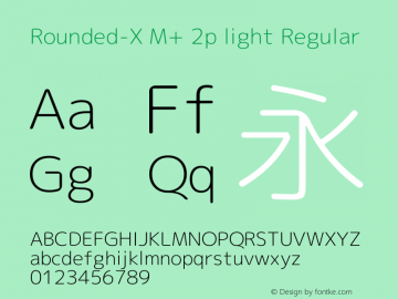 Rounded-X M+ 2p light Regular Version 1.057.20131215 Font Sample