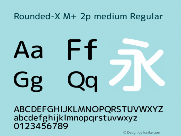 Rounded-X M+ 2p medium Regular Version 1.058.20140812 Font Sample