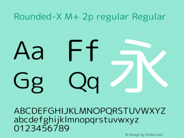 Rounded-X M+ 2p regular Regular Version 1.057.20131215 Font Sample
