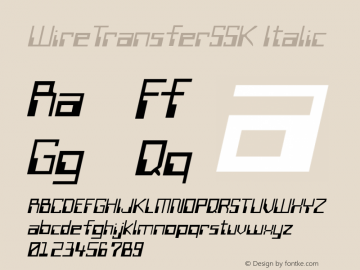WireTransferSSK Italic Macromedia Fontographer 4.1 8/14/95 Font Sample