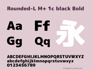 Rounded-L M+ 1c black Bold Version 1.056 Font Sample