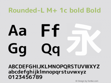 Rounded-L M+ 1c bold Bold Version 1.057.20140107 Font Sample
