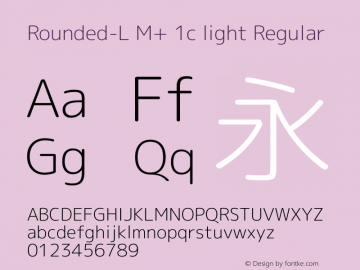 Rounded-L M+ 1c light Regular Version 1.056 Font Sample