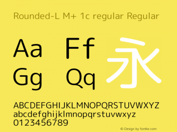 Rounded-L M+ 1c regular Regular Version 1.059.20150110 Font Sample