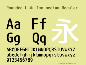 Rounded-L M+ 1mn medium Regular Version 1.057.20140107 Font Sample